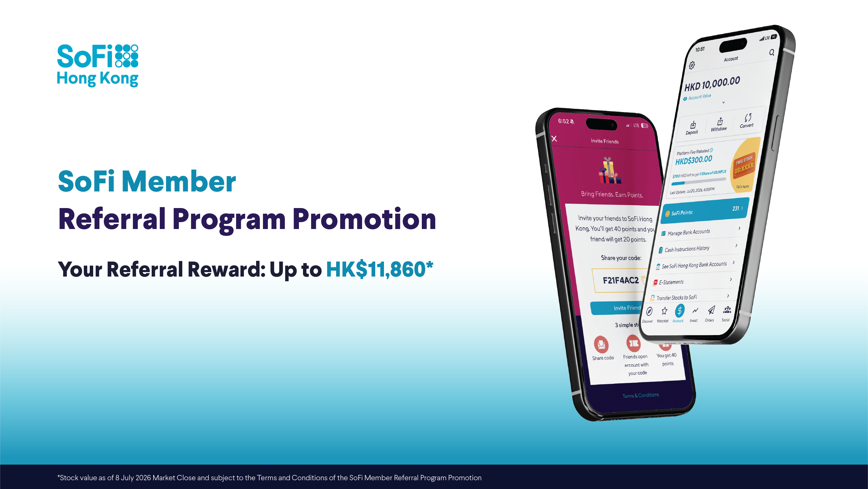 Invite &amp; Earn up to HK$11,860* with the SoFi Member Referral Program Promotion!
